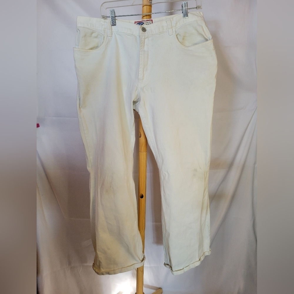 Old Navy White Jeans pockets zip fly Men's size 18